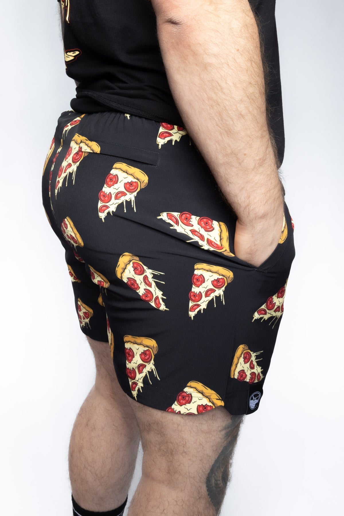 Kinda Fit Kinda Fat Plateroni Pizza 5.5" Training Shorts