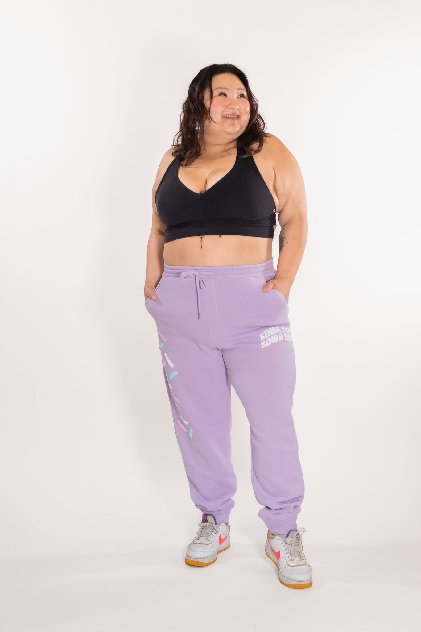 Kinda Fit Kinda Fat Sprinkle Puff Print Joggers