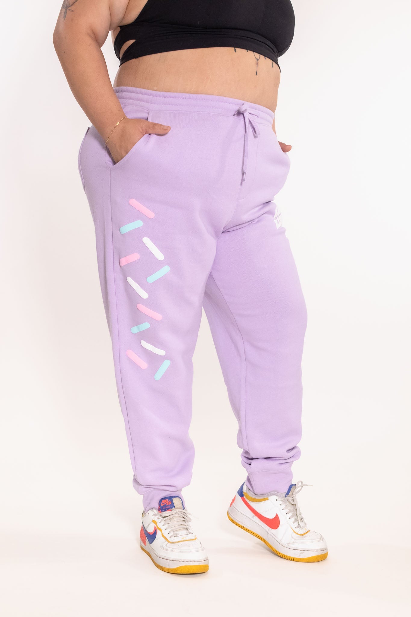 Kinda Fit Kinda Fat Sprinkle Puff Print Joggers