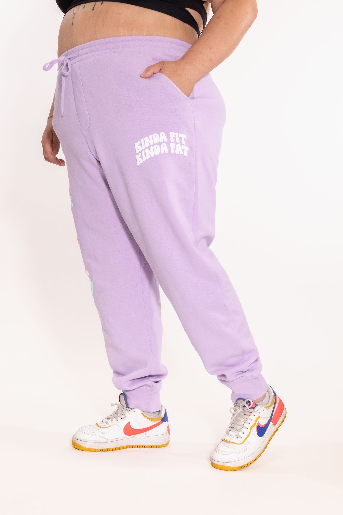 Kinda Fit Kinda Fat Sprinkle Puff Print Joggers