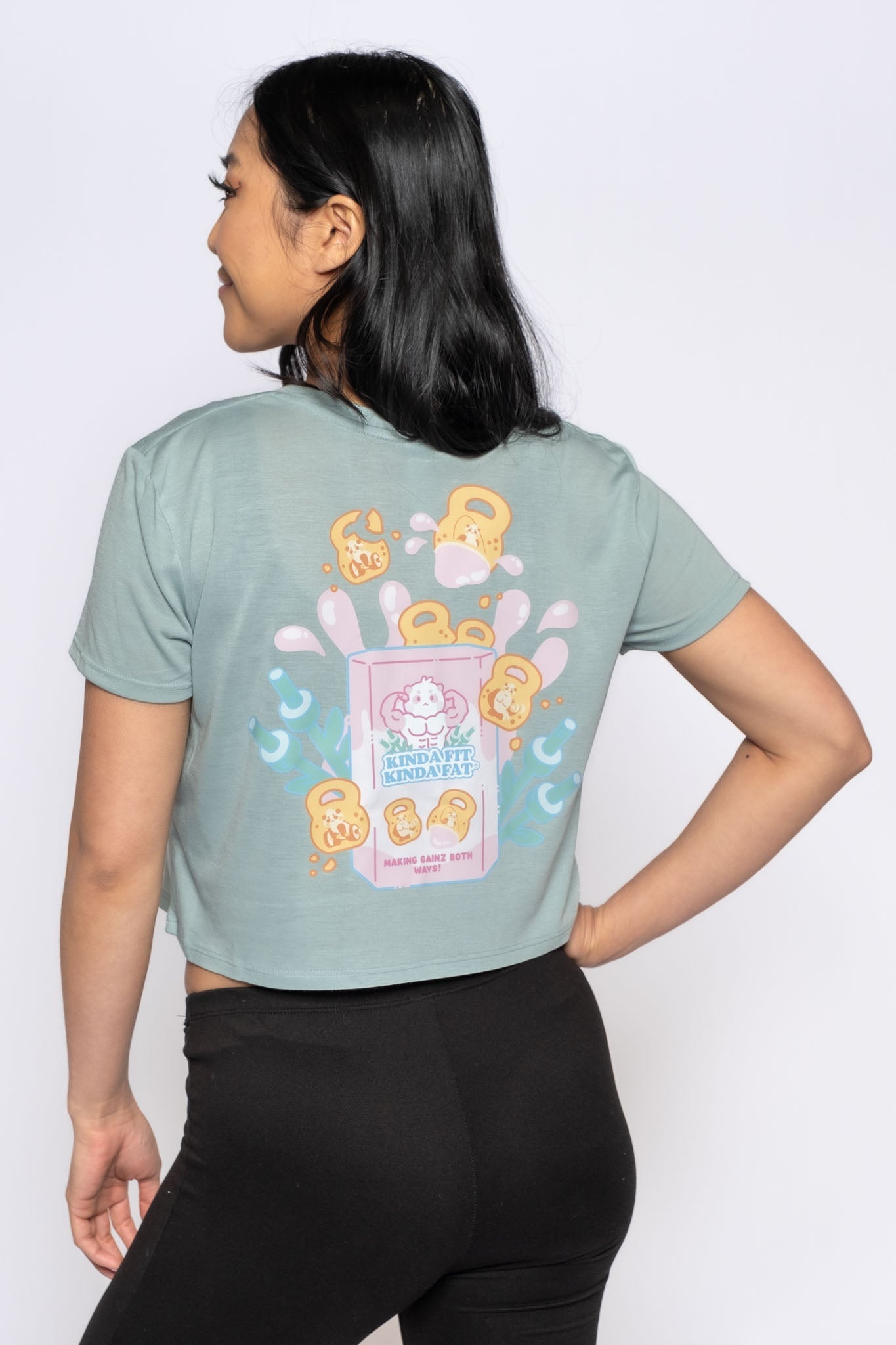 Kinda Fit Kinda Fat Strong Panda Cropped Tee