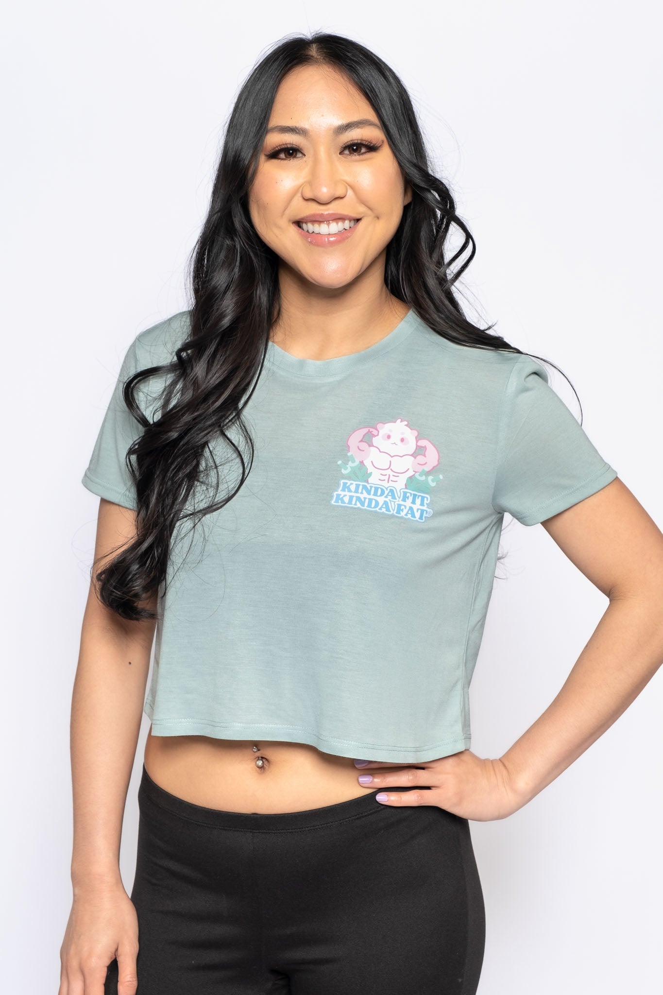 Kinda Fit Kinda Fat Strong Panda Cropped Tee