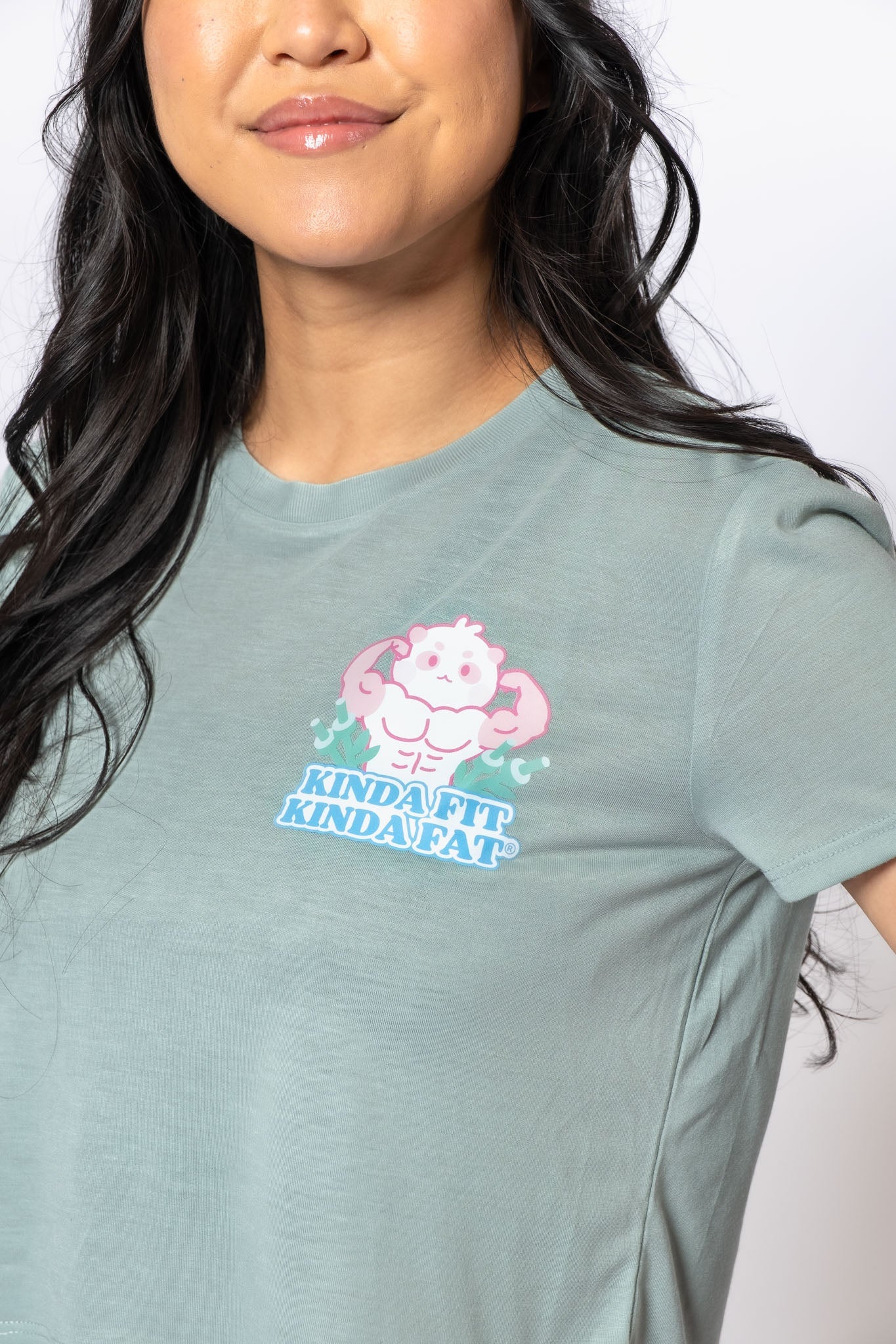 Kinda Fit Kinda Fat Strong Panda Cropped Tee