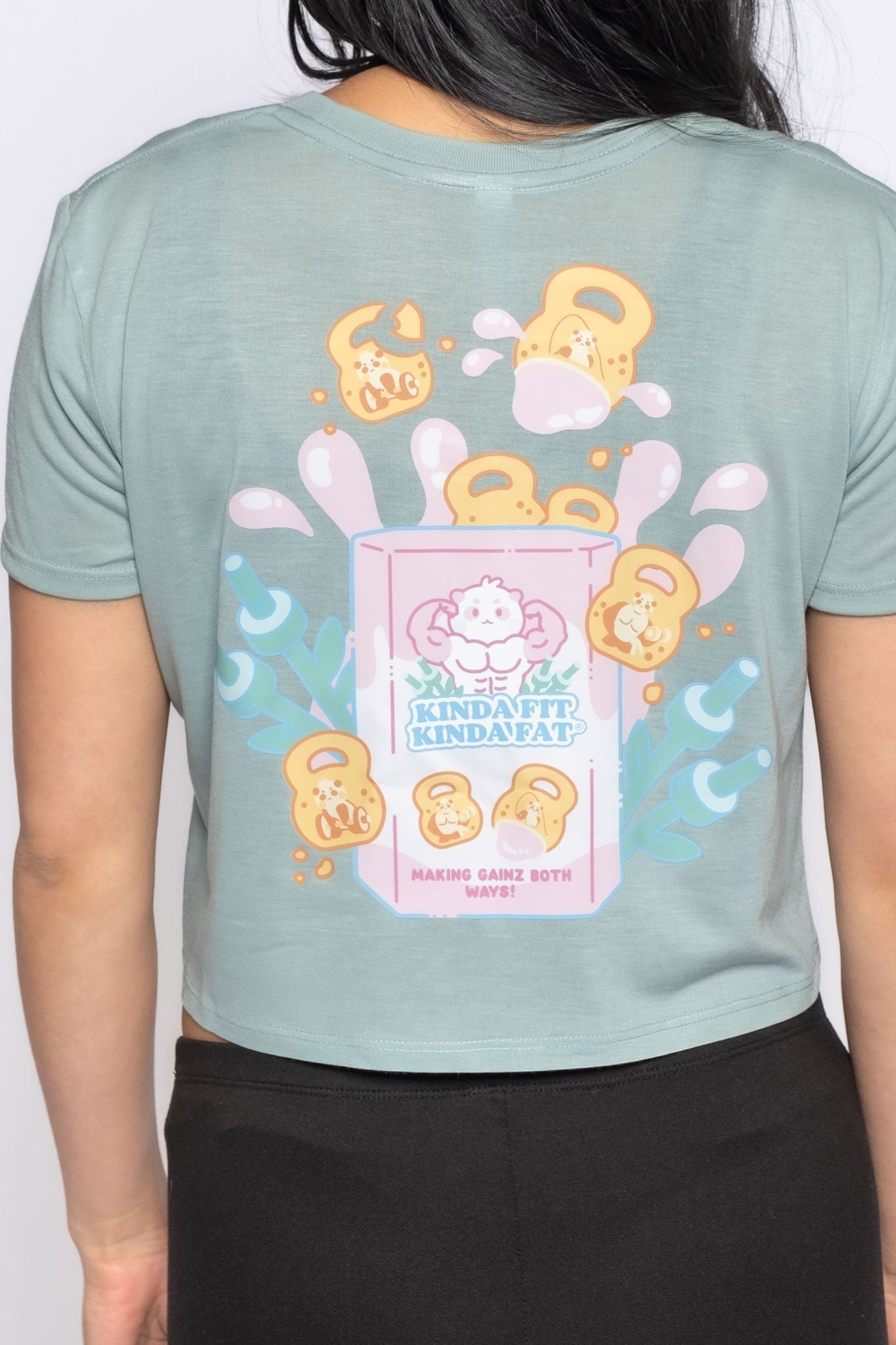 Kinda Fit Kinda Fat Strong Panda Cropped Tee